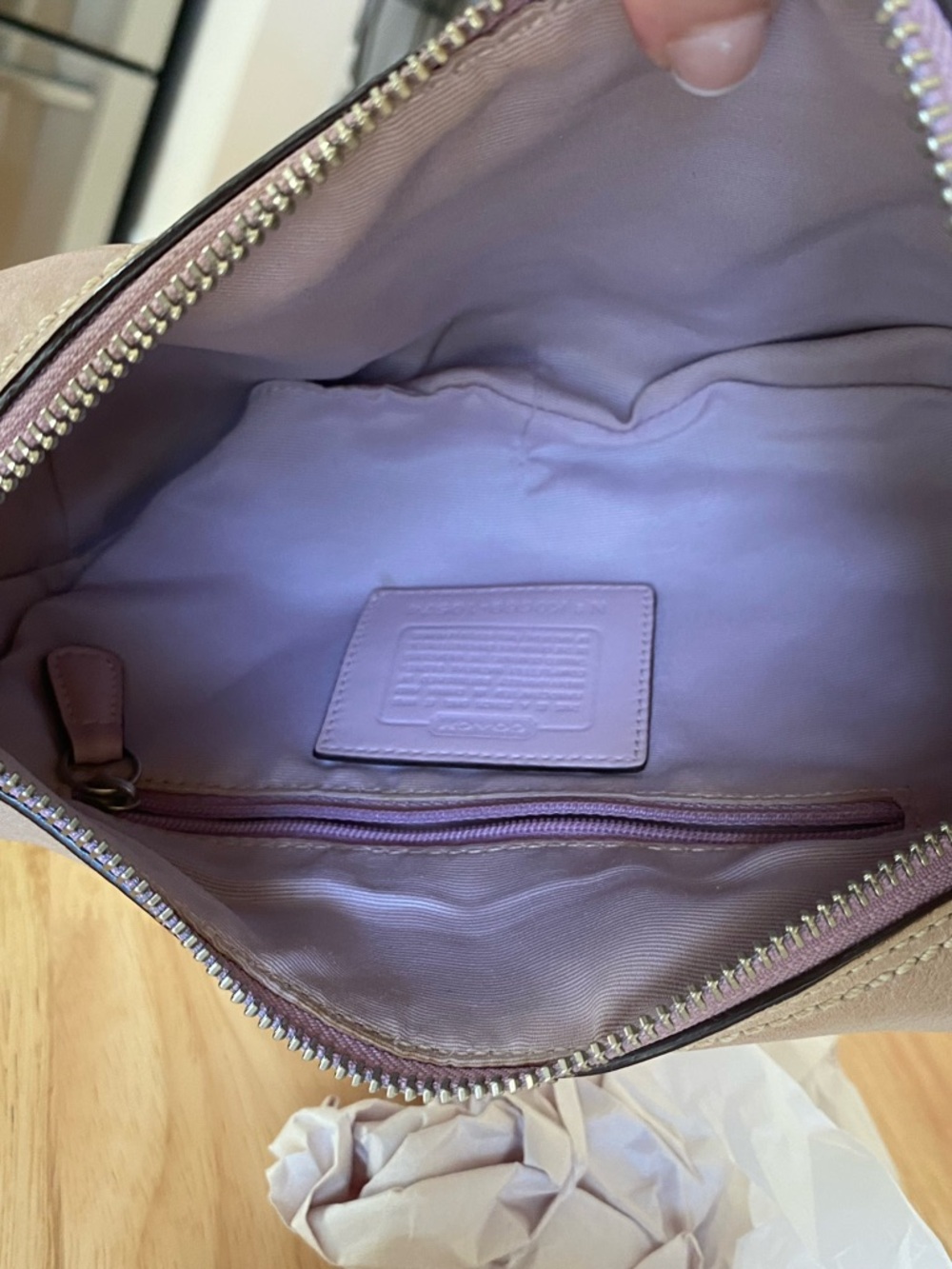 Coach Light Pink Leather Baguette Hobo Sling Bag - Picture 10 of 12